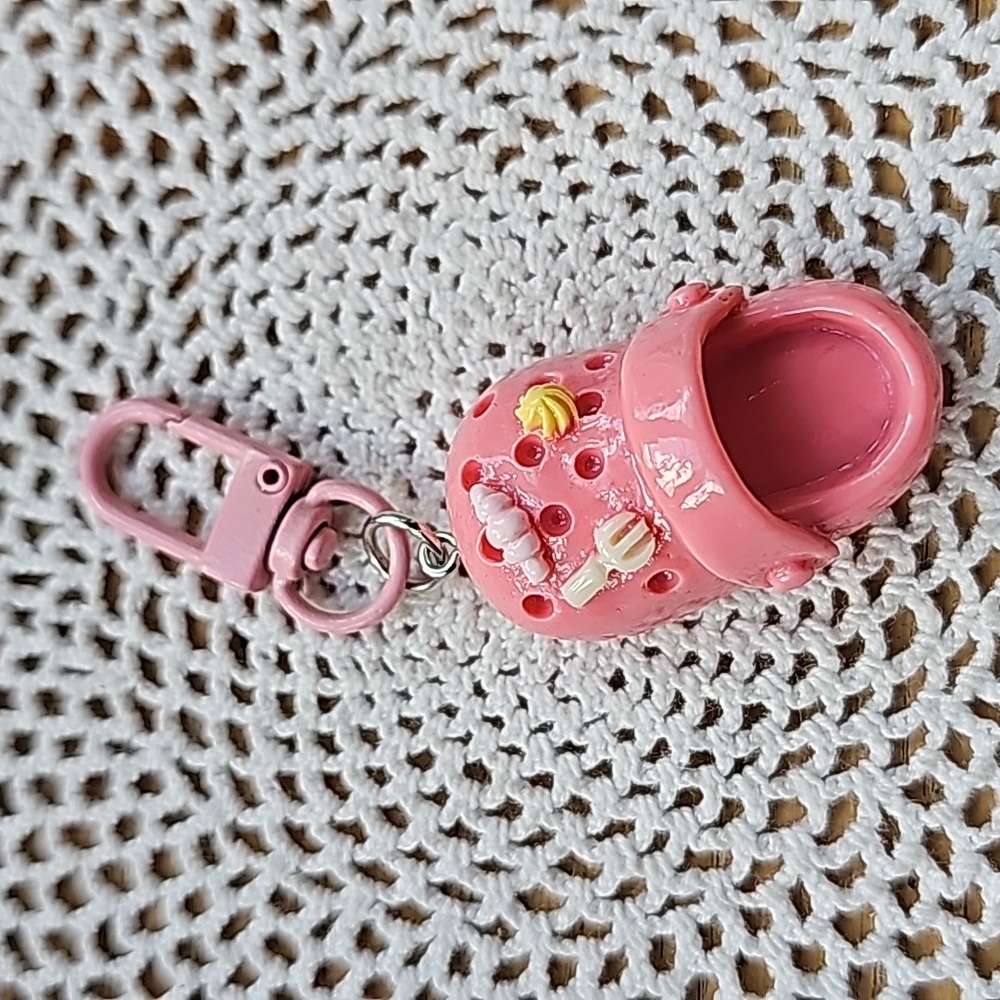 Cute Croc Keychain Pink New